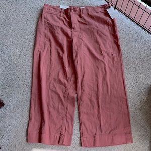 Light Rust Wide Stretch Leg Crop Jeans